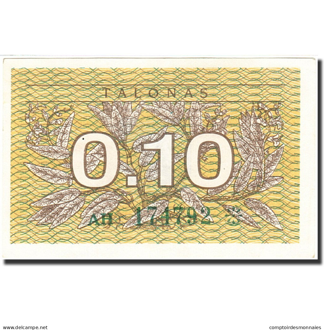 Billet, Lithuania, 0.10 Talonas, 1991, 1991, KM:29a, SUP+ - Lithuania