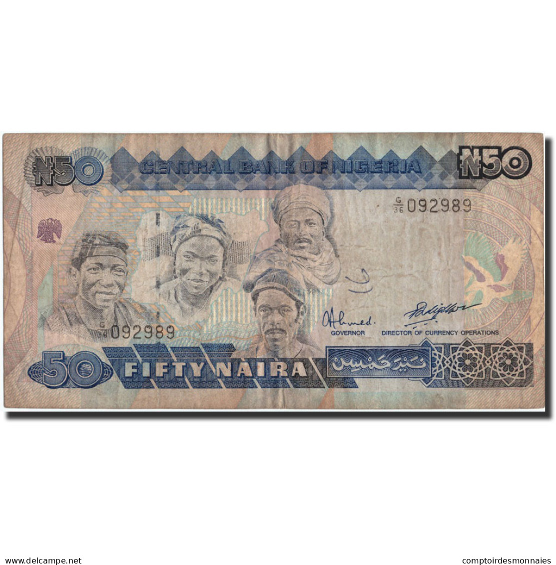 Billet, Nigéria, 50 Naira, Undated (1991), Undated, KM:27b, TB - Nigeria