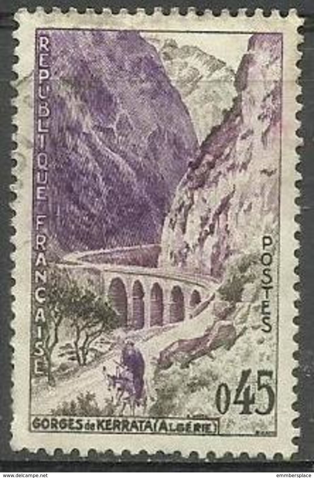 France - 1960 Kerrata Gorge 45c Used   Sc 945 - Used Stamps