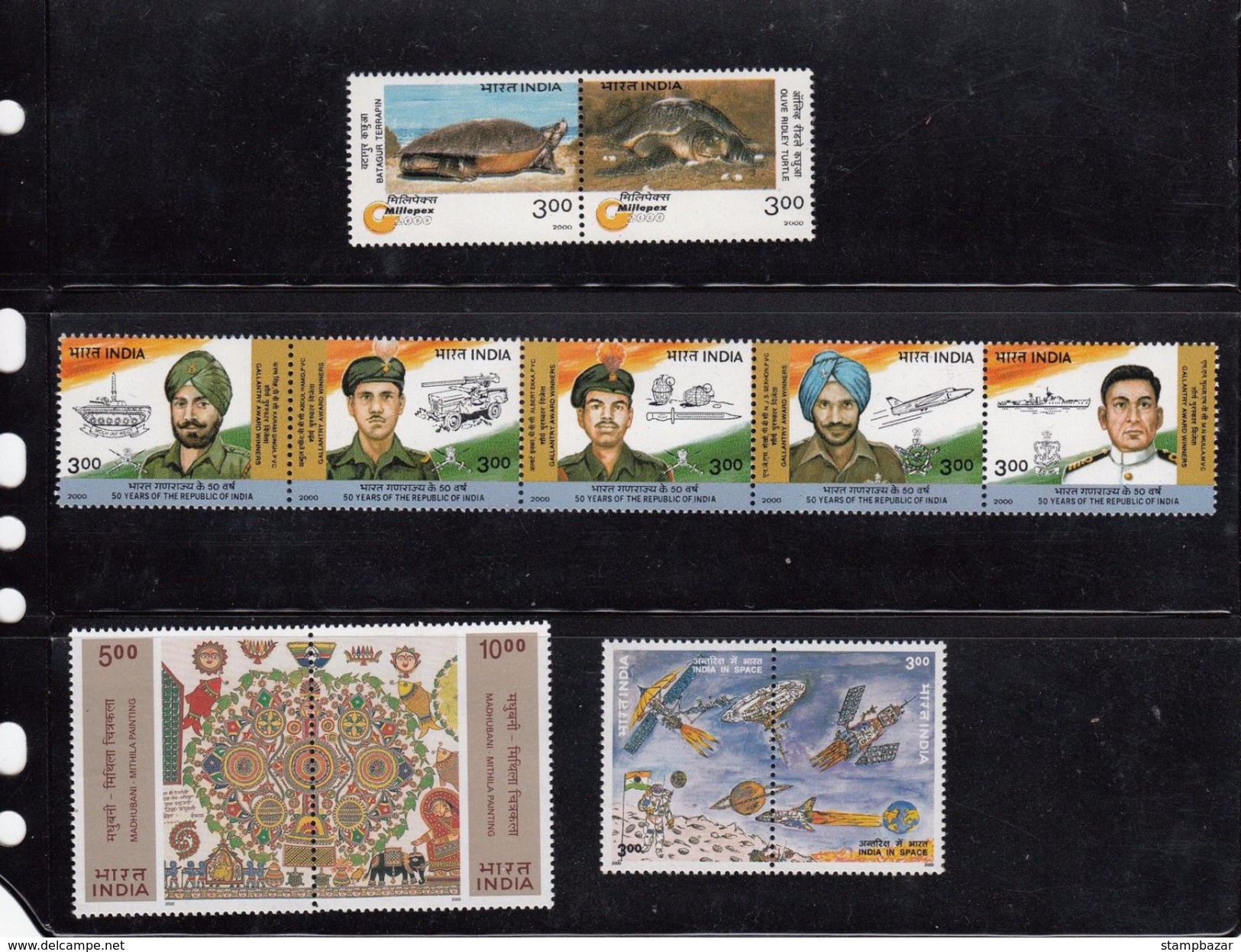 India 2000 Inde Indien Complete Full Year Pack Stamp Set All Commemoratives MNH Including Se-tenants 68 Stamps - Komplette Jahrgänge