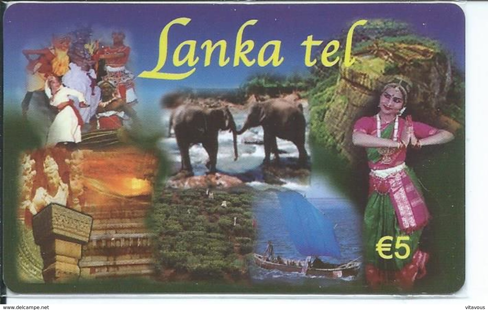éléphant Elephant Animal Carte Sri Lanka Card  Karte (778) - Sri Lanka (Ceylon)