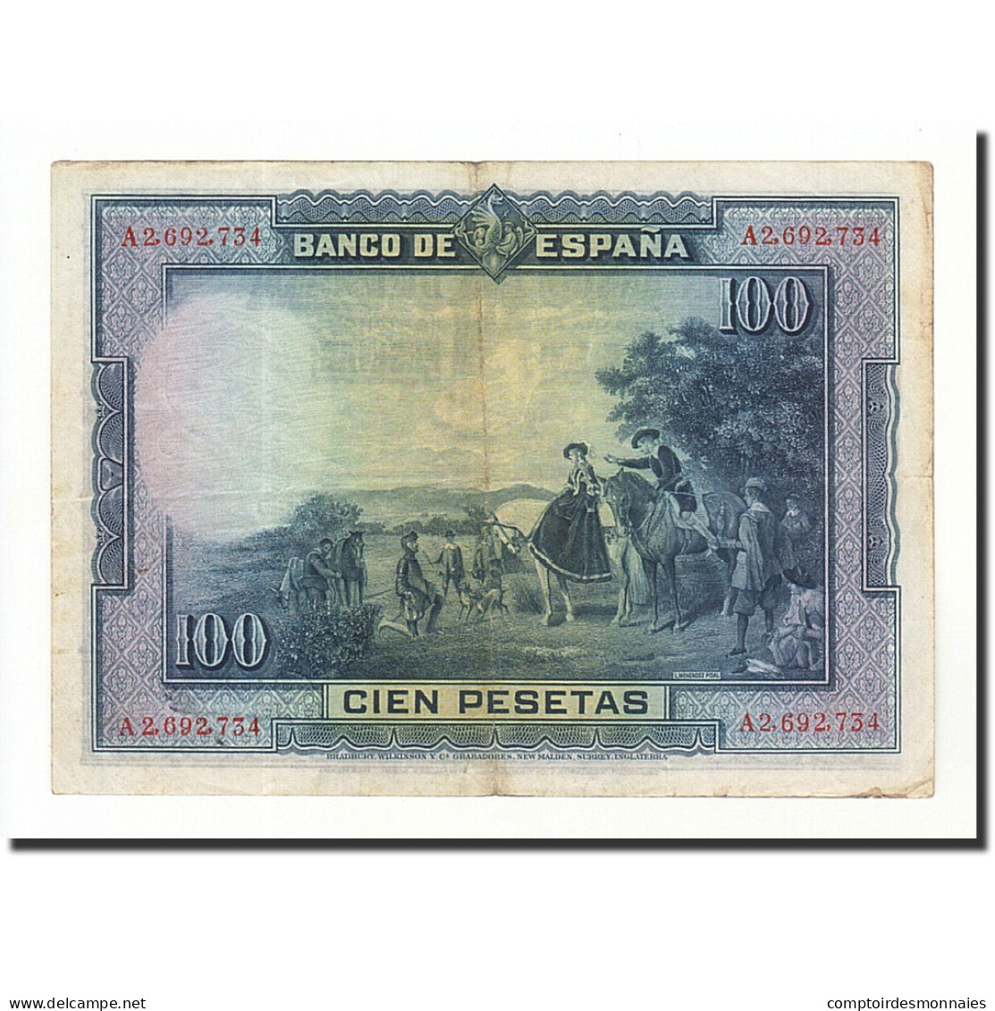 Billet, Espagne, 100 Pesetas, 1928, 1928-08-15, KM:76a, TTB - 100 Pesetas