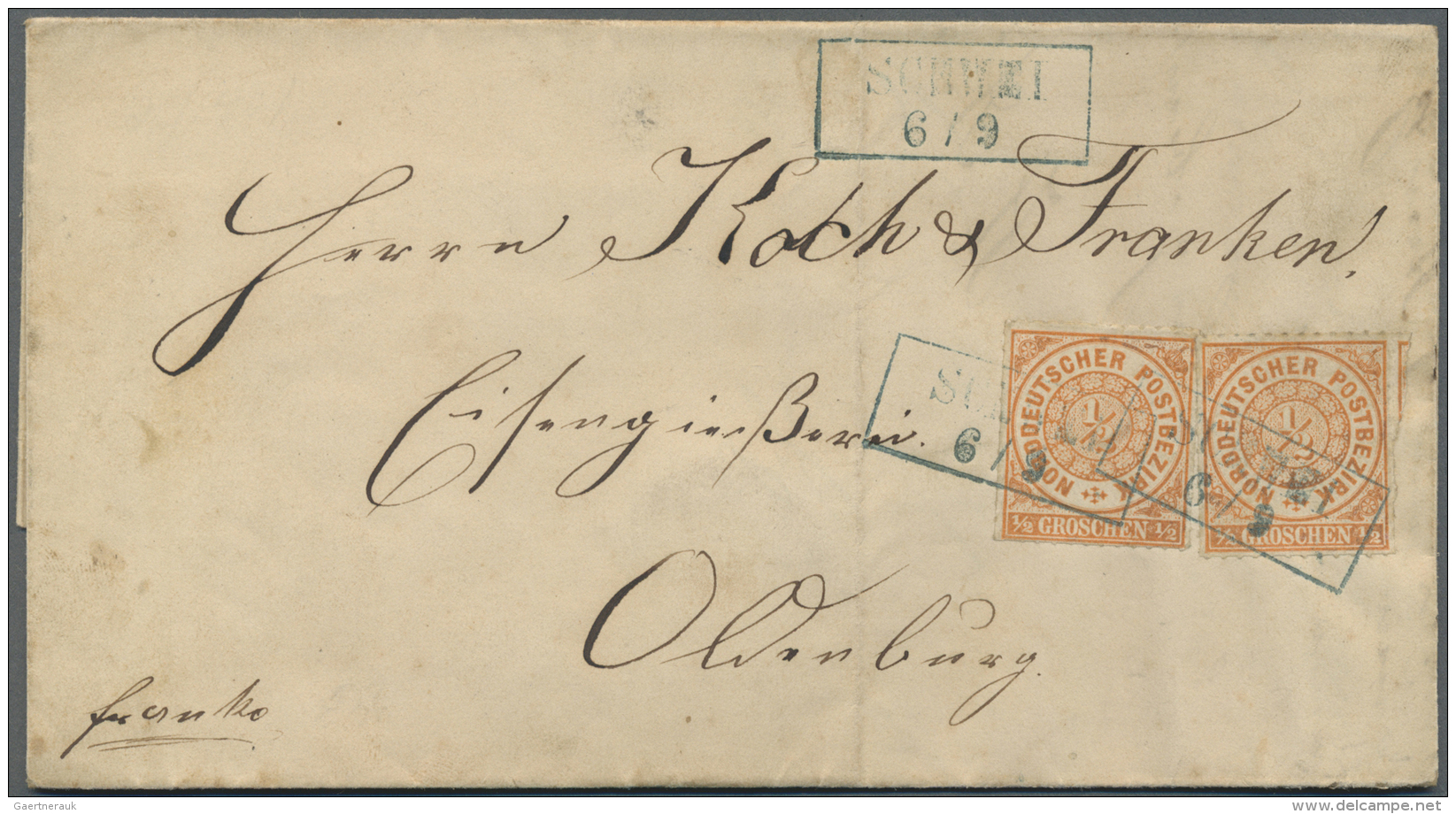 Oldenburg - Marken Und Briefe: 1860/1870 (ca.), Lot Von F&uuml;nf Besseren Belegen, Dabei MiNr. 6a Auf Vollst&auml;ndige - Oldenburg