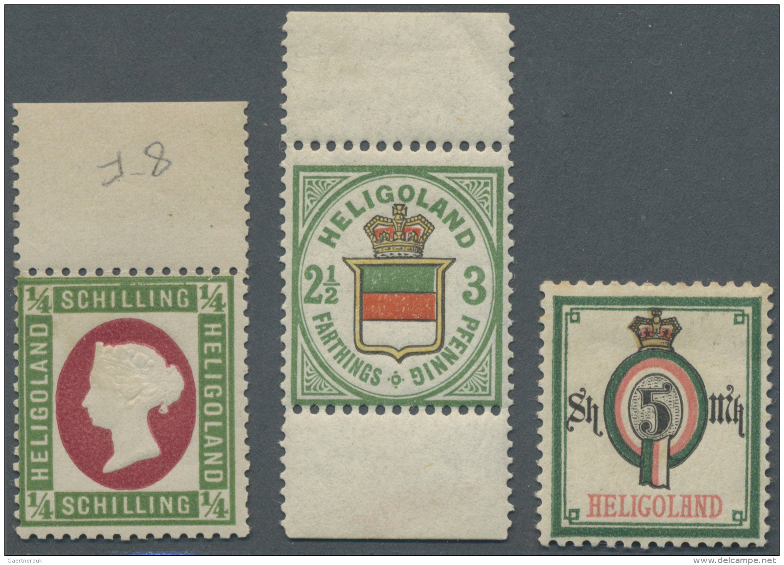 Helgoland - Marken Und Briefe: 1867-79: 20 Marken Ab 1. Ausgabe, Ungebraucht Oder Mit Stempel, Einige Marken Signiert, I - Helgoland