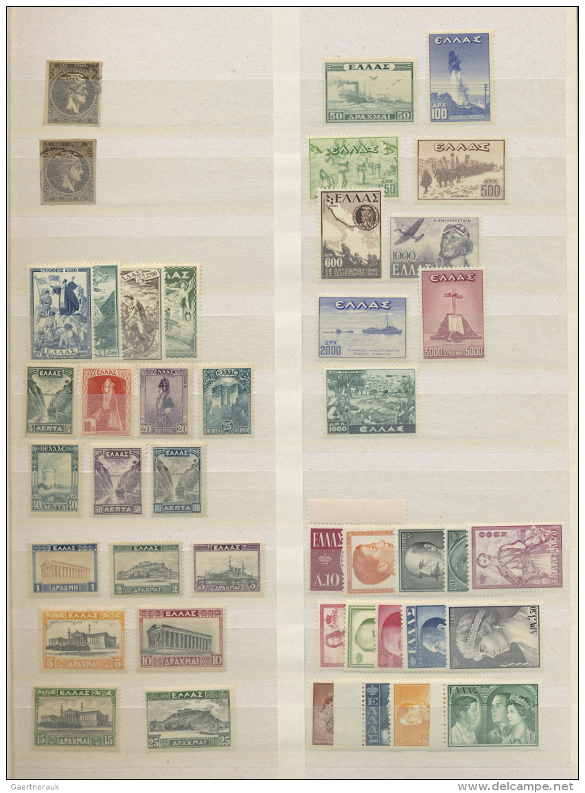 Griechenland: 1900/1960 (ca.), Mainly Mint Assortment On Stocksheets, Main Value From 1920s Onwards, E.g. 1927 Definitiv - Gebraucht