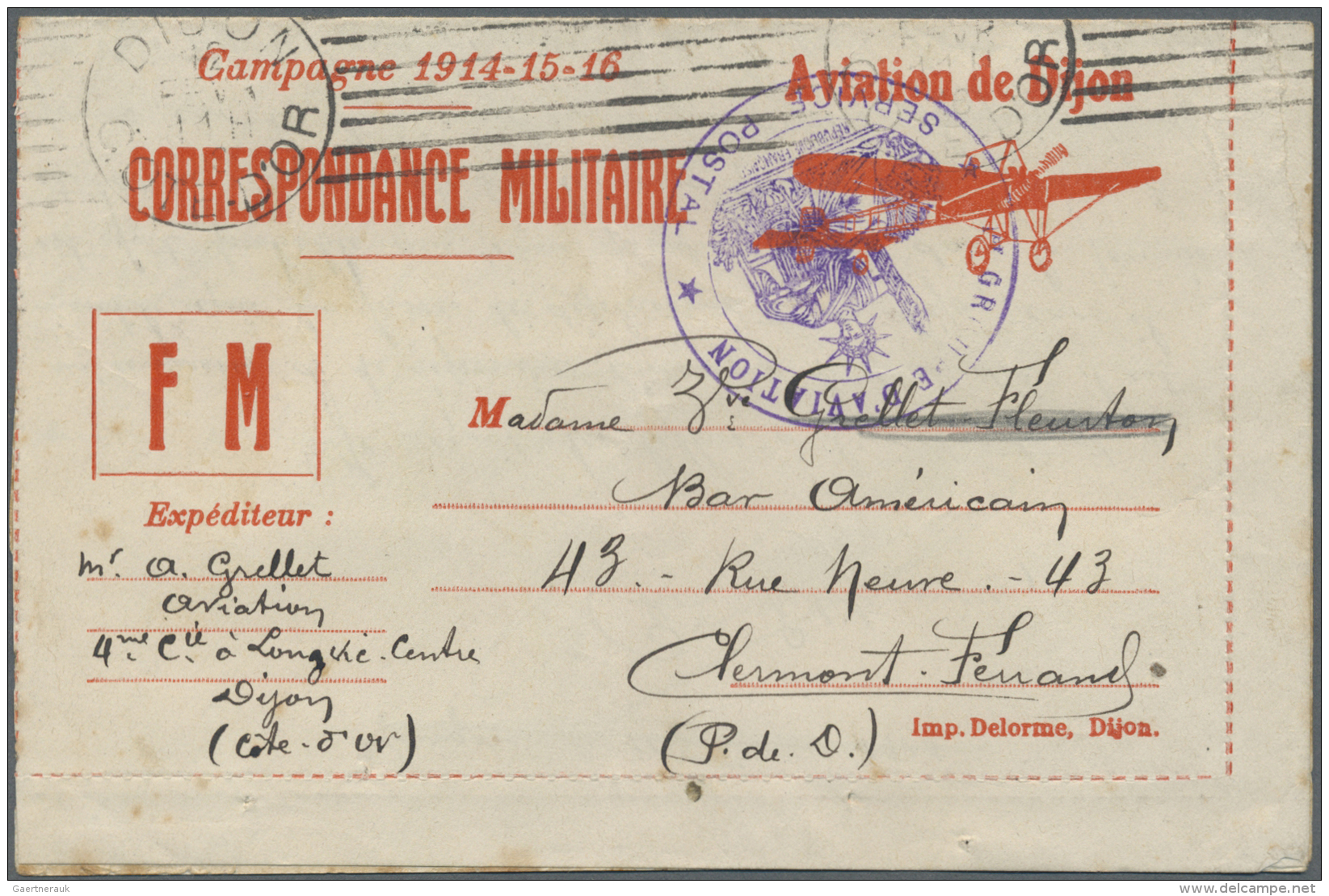 Frankreich - Milit&auml;rpost / Feldpost: 1915/1917, Cover Trio With Military Aviation Mail, Comprising A Letter-card Pr - Briefe U. Dokumente