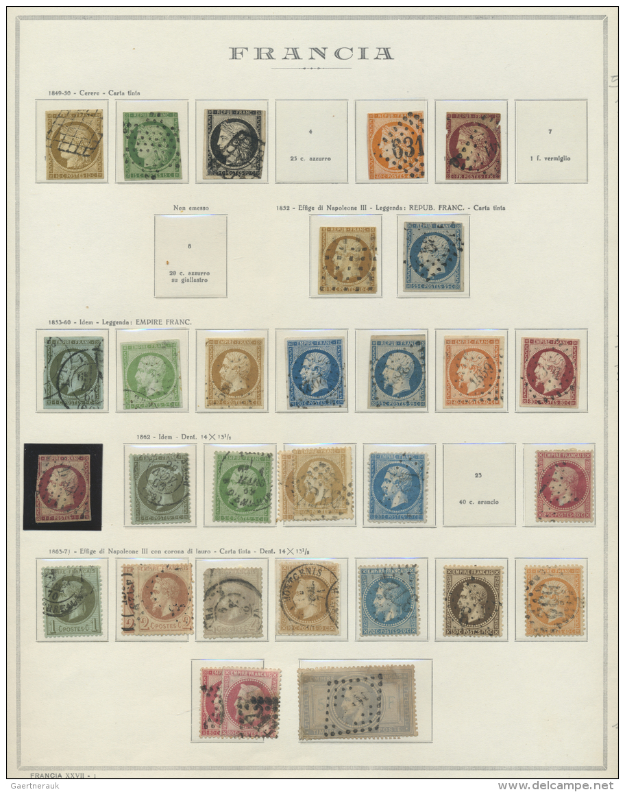 Frankreich: 1849/1964, Used And Mint Collection On Album Pages, From Better Classics, Airmails, Commemoratives Etc.; Hig - Sammlungen