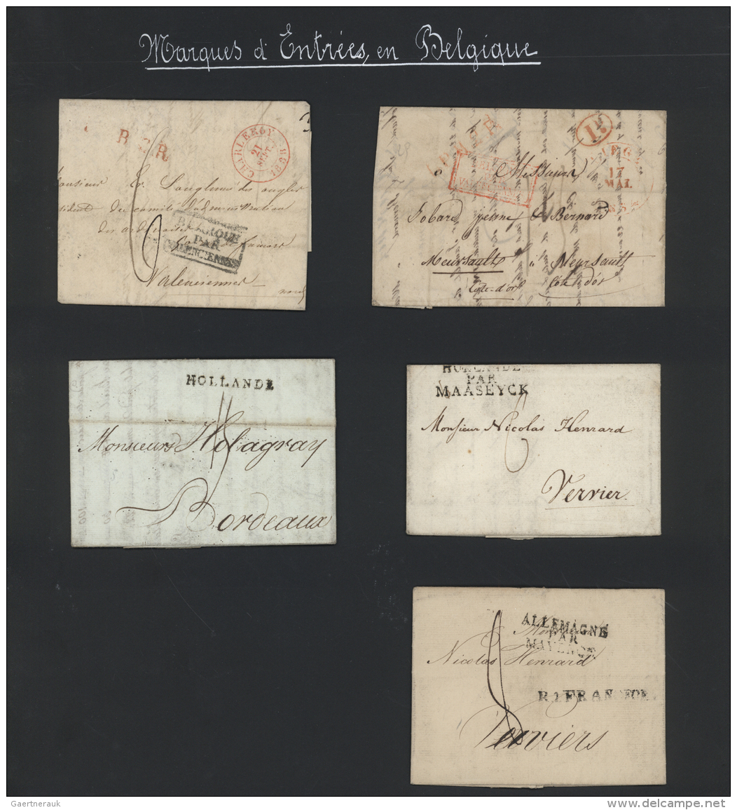 Belgien - Stempel: TRANSIT MARKINGS, MARQUES D'ENTREES En Belgique, 1803/1852 Ca., Collection Of 23 Complete Folded Lett - Sonstige & Ohne Zuordnung