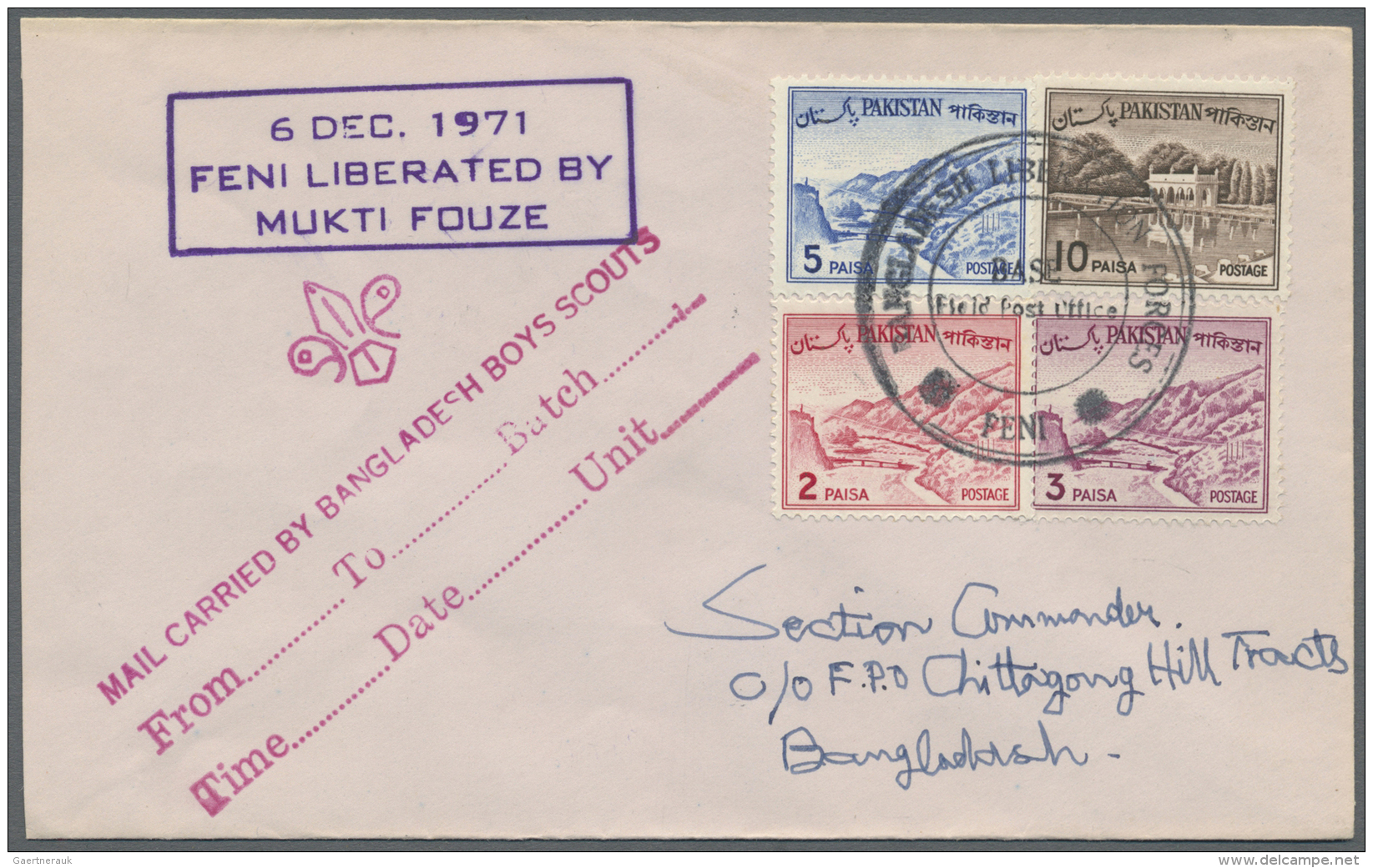 Bangladesch: 1971: Collection Of About 60 Early Covers Carried By Mukti Fouz And/or Boy Scouts, Bearing Various Types Of - Bangladesch