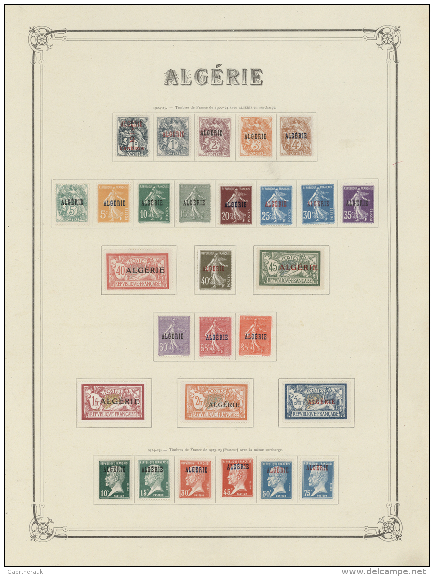 Algerien: 1924/1972, Splendid Mint Collection On Yvert Album Pages, More Or Less Complete Incl. Postage Dues. - Ungebraucht