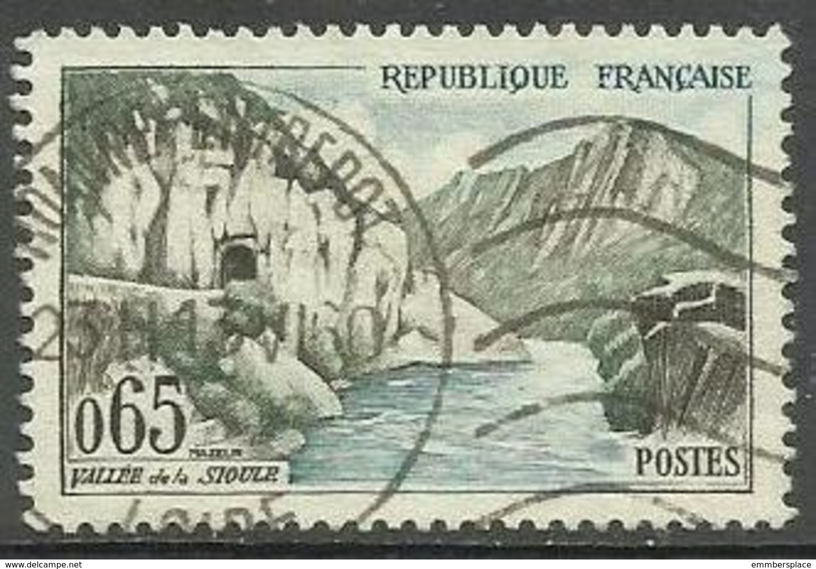 France - 1960 Sioule Valley 65c Used   Sc 947 - Used Stamps