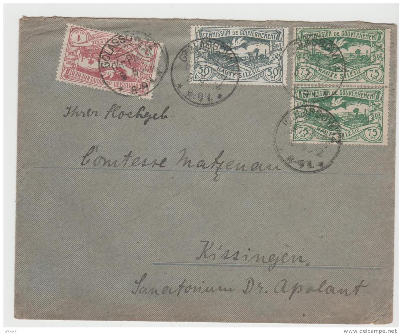 DT-A023 / DEUTSCHLAND - Golassowitz 1922. Mi.Nr. 22/24/26 Auf Bedarsbrief NachvKissingen - Allenstein