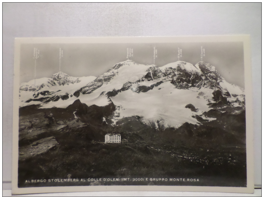 FBi,COLL.CARTOLINA POSTALE,POSTCARD,EUROPA,ITALIA,PIEMONTE,MONTE ROSA,ALB.STOLEMBERG,AFFRANC.ISOLATO,ANIMATA,PANORAMICA - Vercelli