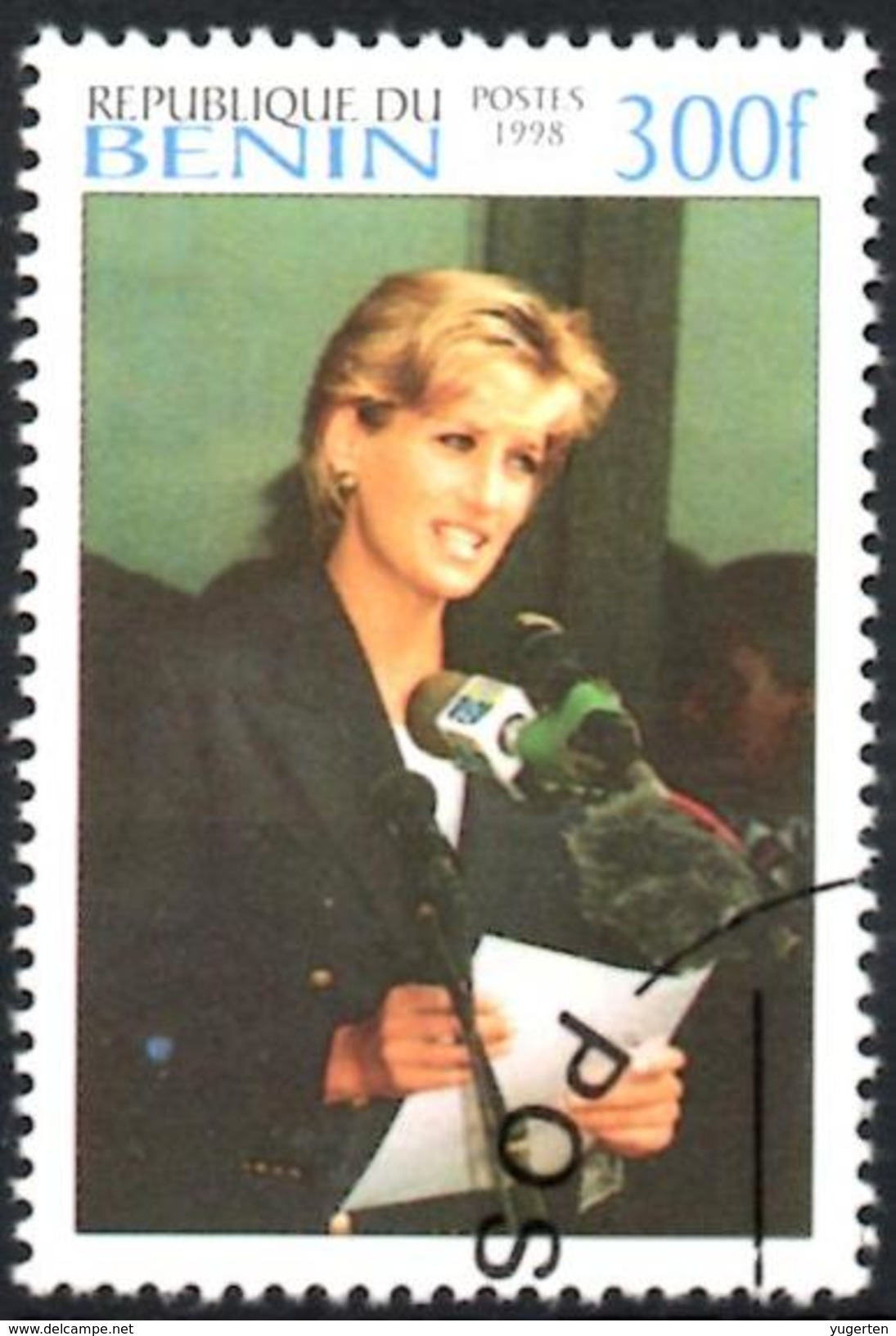 BENIN - 1v Used Princess Diana Lady Di - Microphones - Microfonos - Mikrofone - Königshäuser, Adel