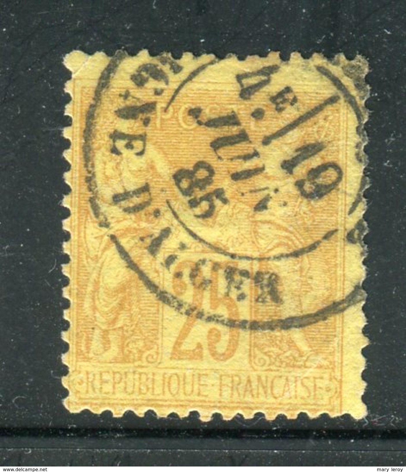 Superbe N° 92 - Cachet Maritime Marseille Ligne D'Alger ( 1885 ) - 1876-1898 Sage (Type II)