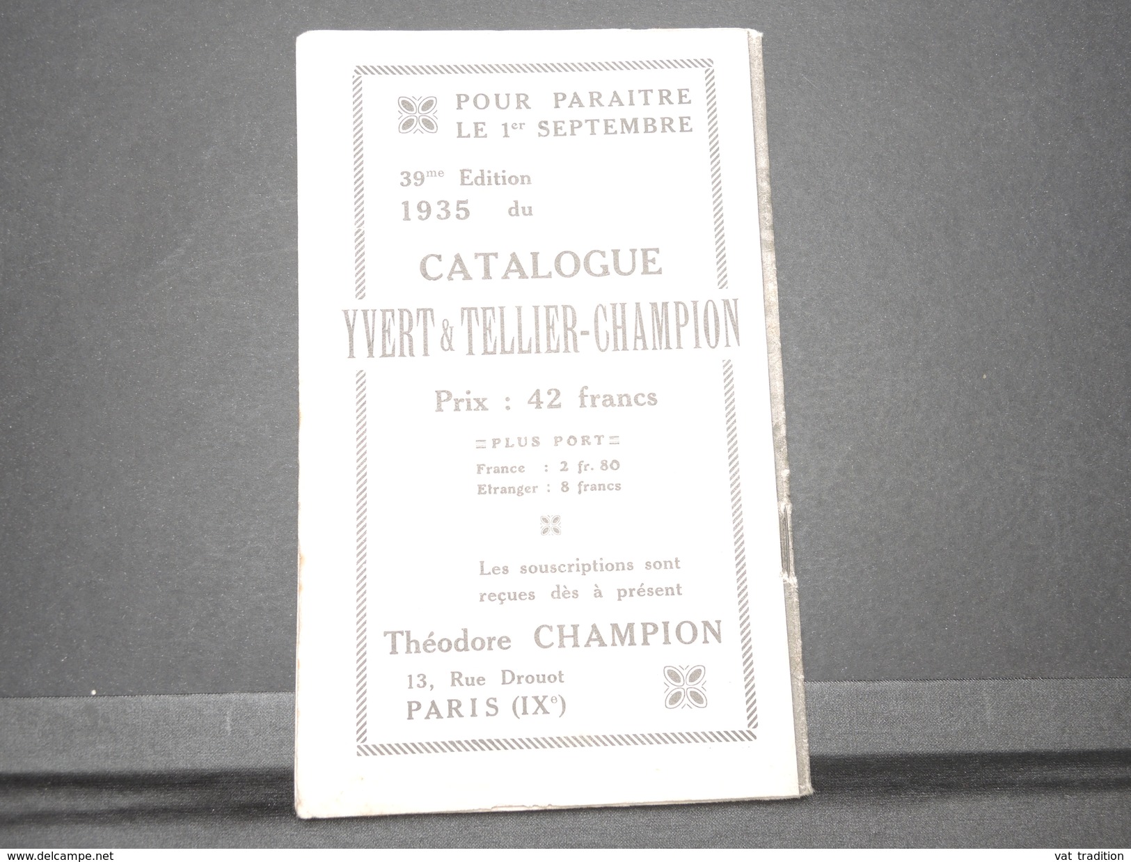 FRANCE - Bulletin Mensuel De La Maison Champion En 1934 - L 7974 - Auktionskataloge