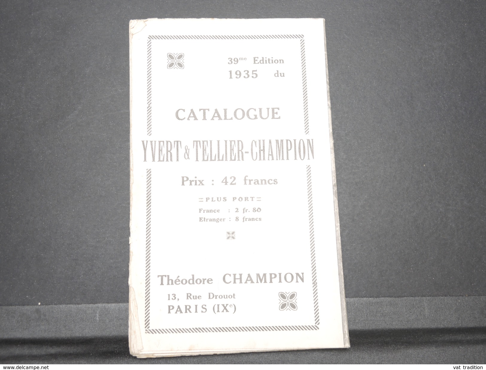 FRANCE - Bulletin Mensuel De La Maison Champion En 1935 - L 7980 - Cataloghi Di Case D'aste