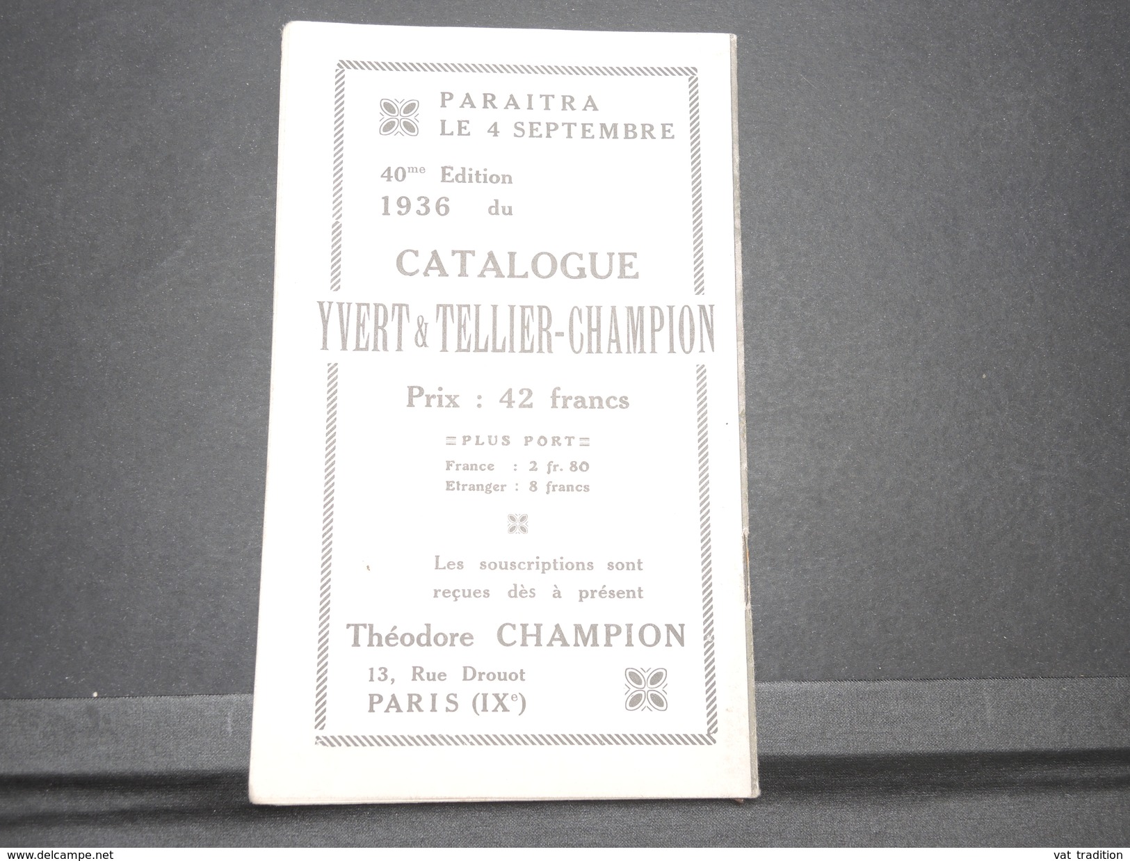 FRANCE - Bulletin Mensuel De La Maison Champion En 1935 - L 7982 - Catalogi Van Veilinghuizen