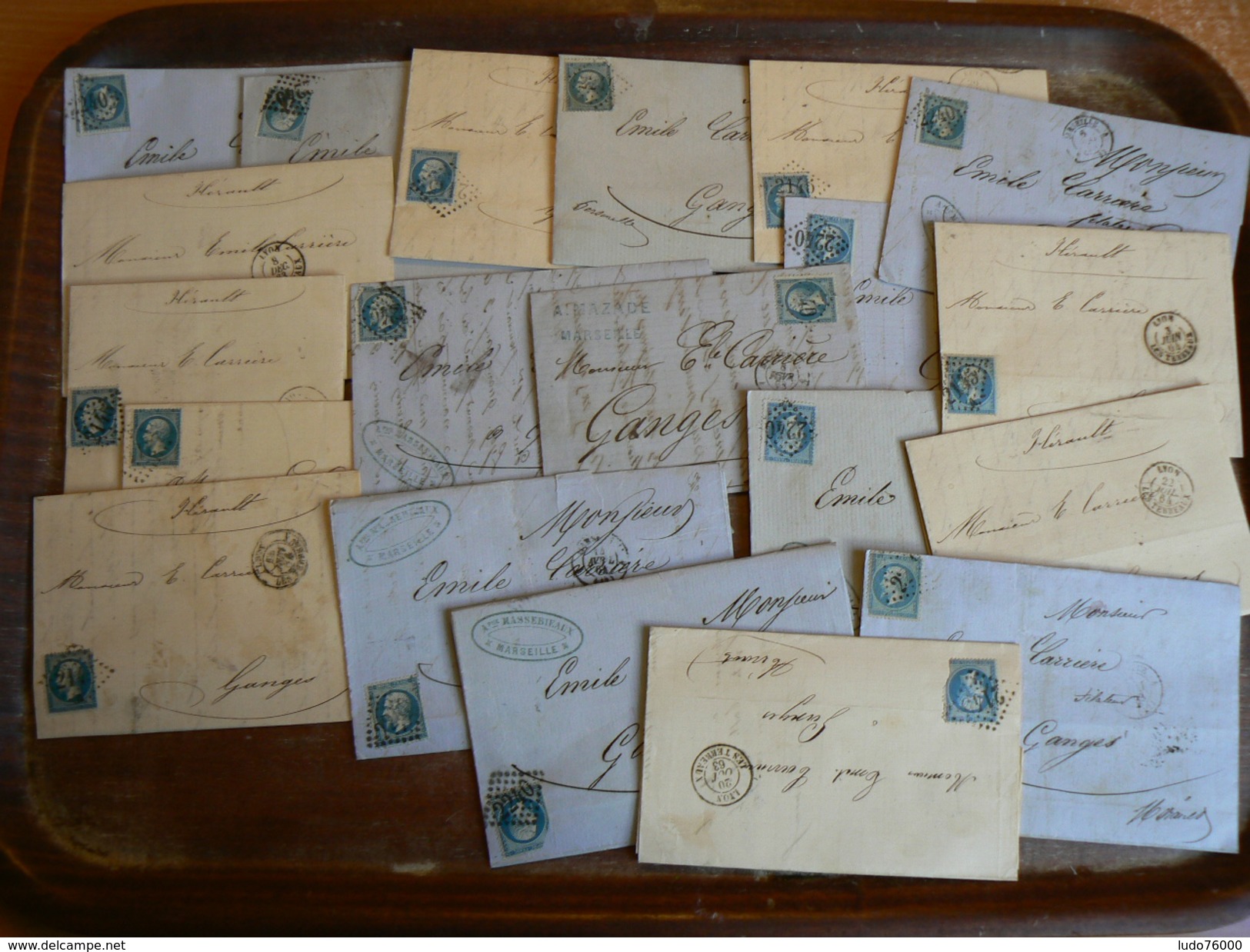 LOT VRAC NAPOLEON N° 22 / 150 TIMBRES SUR FRAGMENT ET 20 LETTRES / VOIR DETAIL