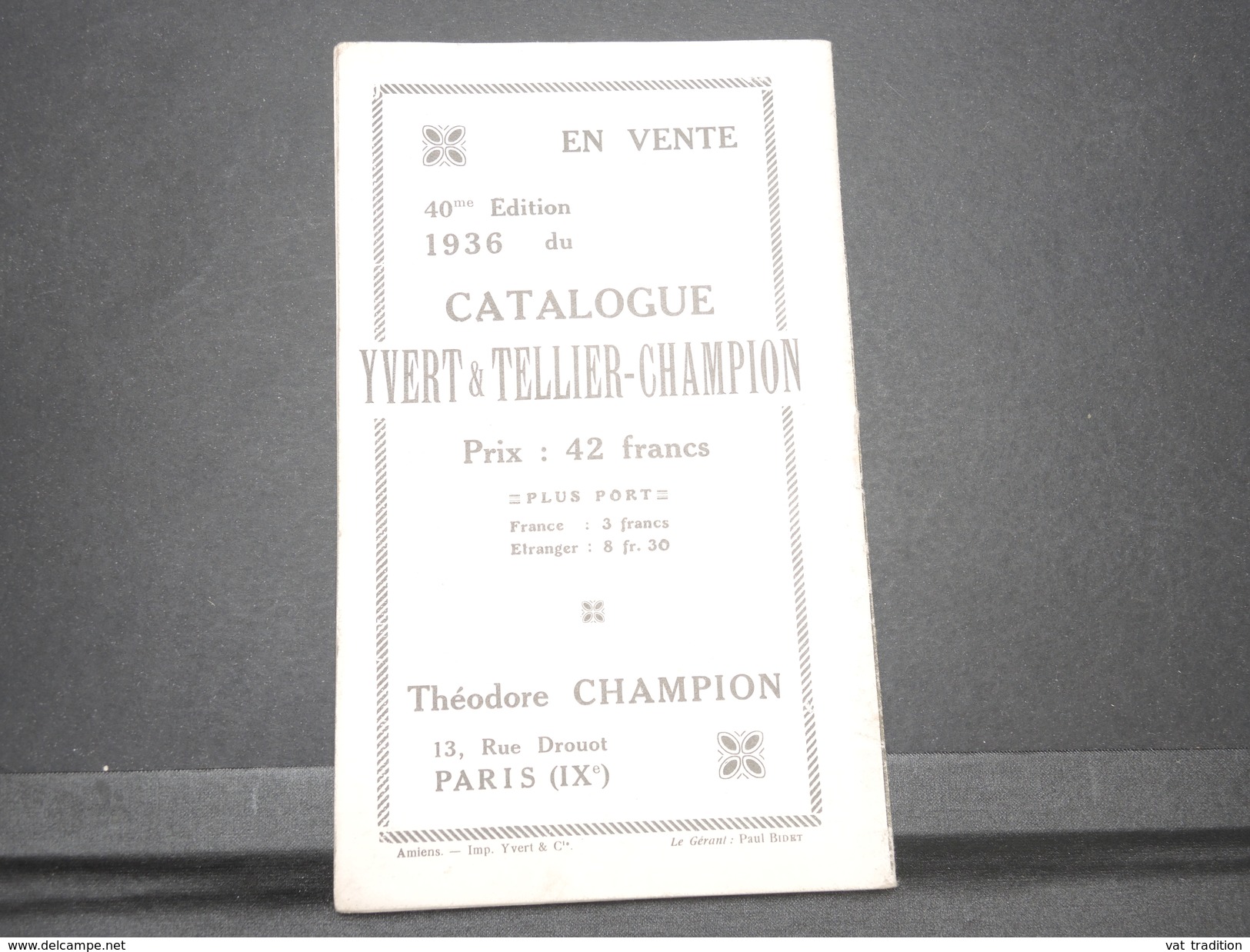 FRANCE - Bulletin Mensuel De La Maison Champion En 1935 - L 7986 - Catalogues For Auction Houses