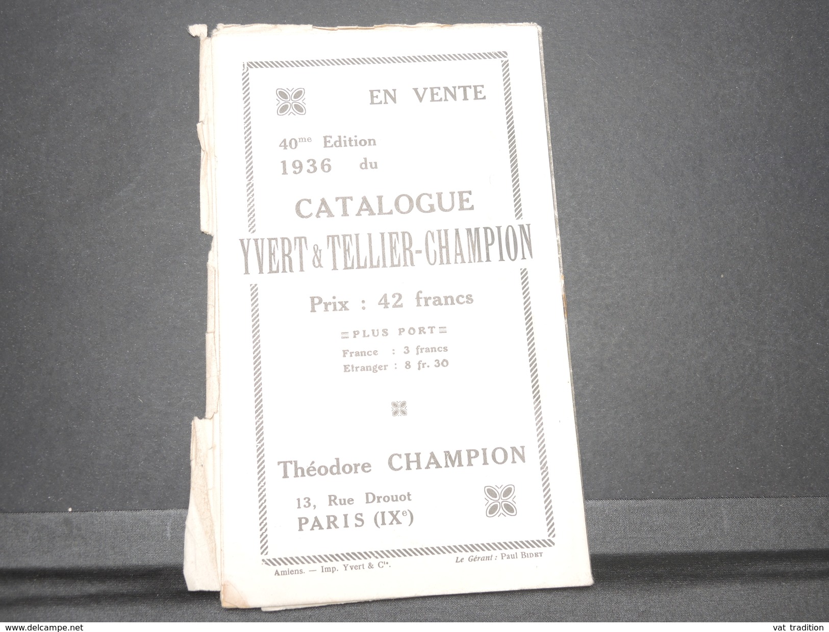 FRANCE - Bulletin Mensuel De La Maison Champion En 1935 - L 7987 - Auktionskataloge