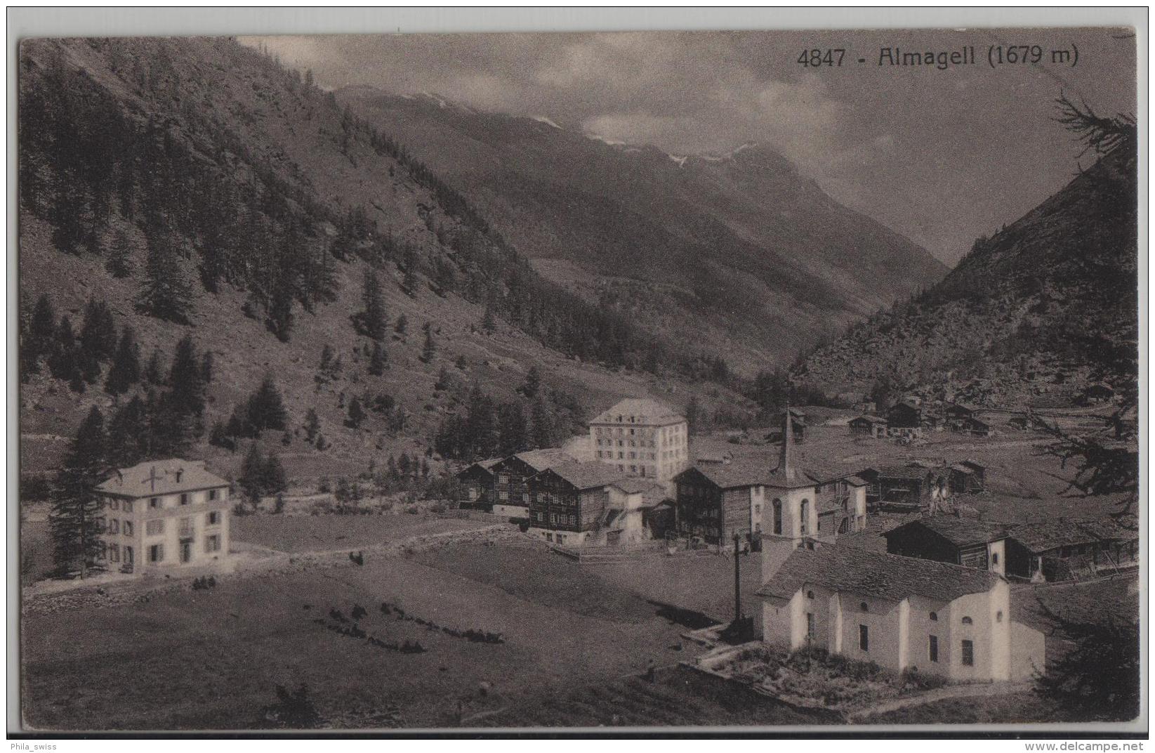 Almagell (1679 M) - Stempel: Saas Fee - Phototypie No. 4847 - Saas-Fee