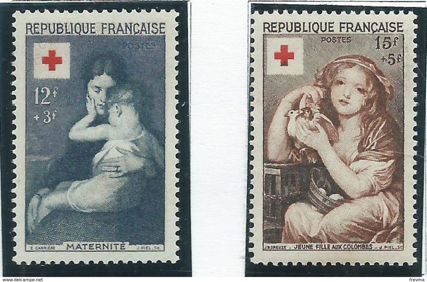 Timbre France Neuf ** N° 1006-1007 - Red Cross