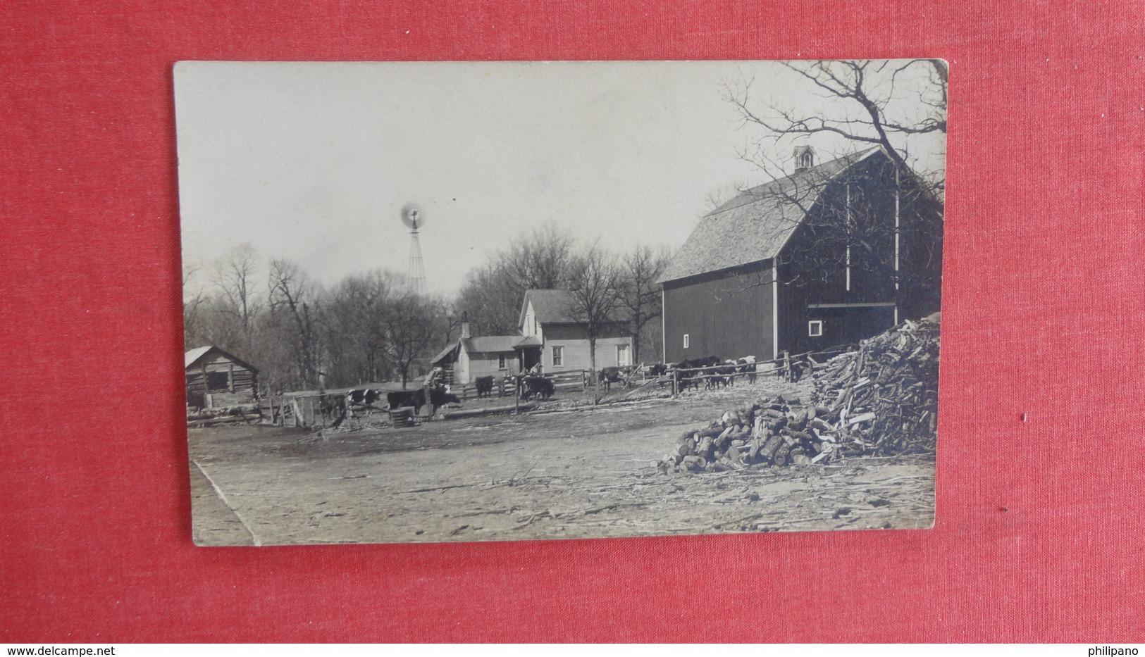 RPPC Sharp Image Farm & House  Foreign Qrittem Massage On Back .  -ref  2591 - To Identify