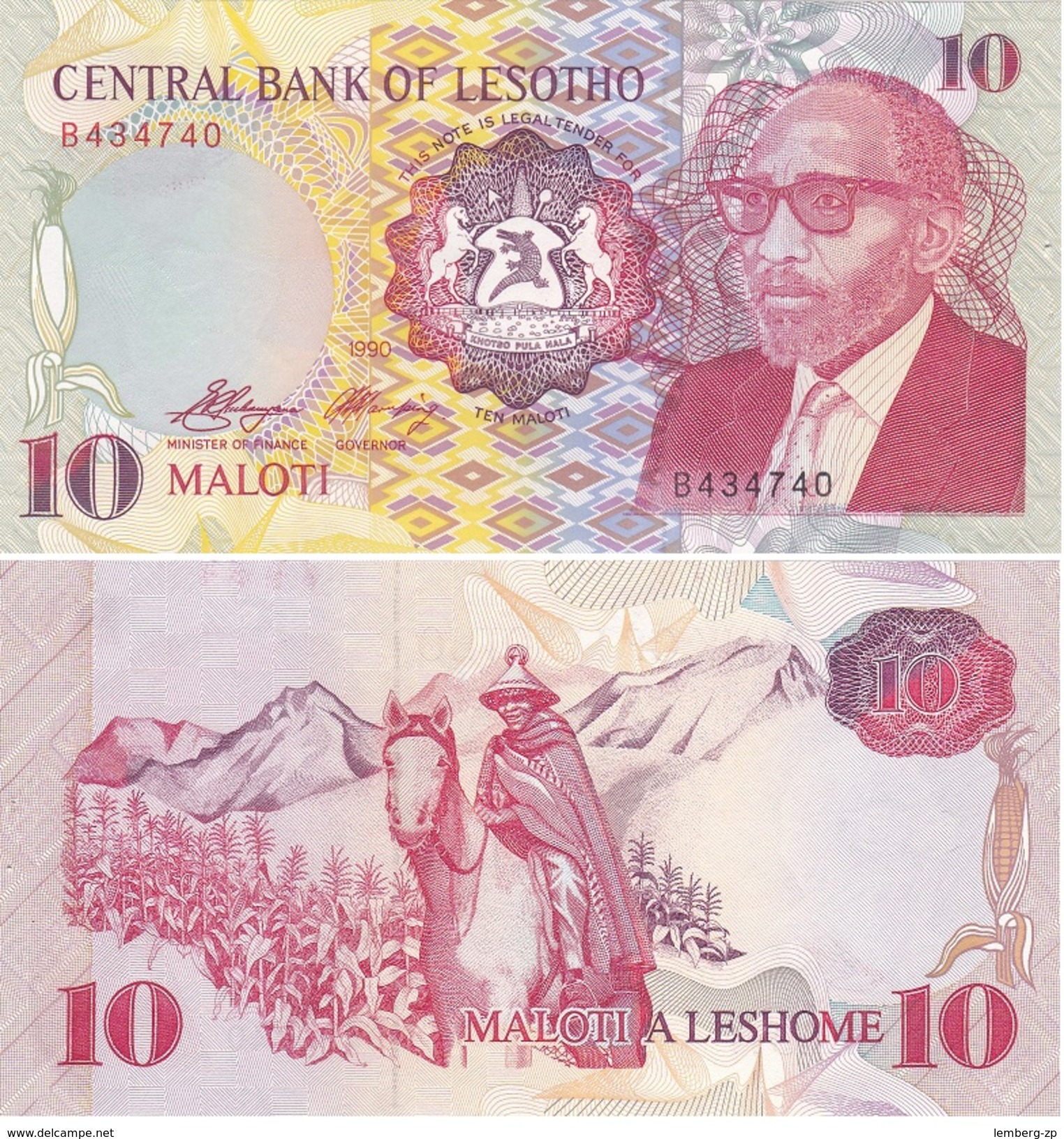 Lesotho - 10 Maloti 1990 UNC Lemberg-Zp - Lesotho