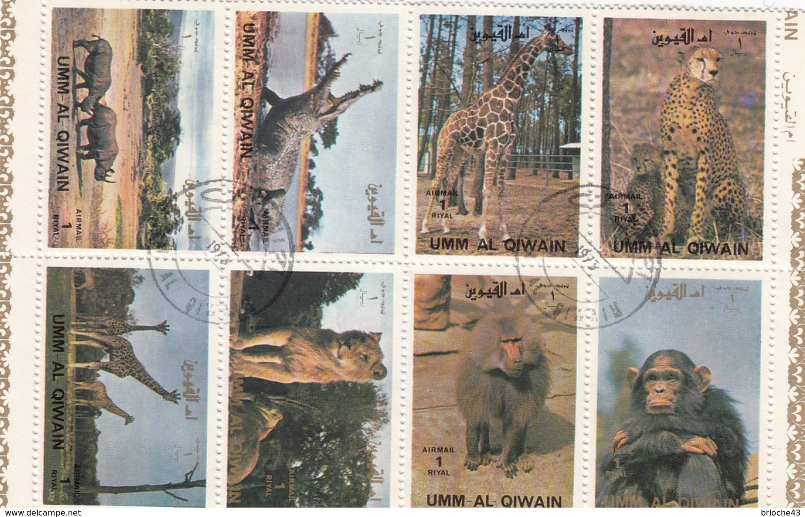 UMM AL QIWAIN - LOT DE 8TIMBRES ANIMAUX SAUVAGES  /  R68 - Otros & Sin Clasificación