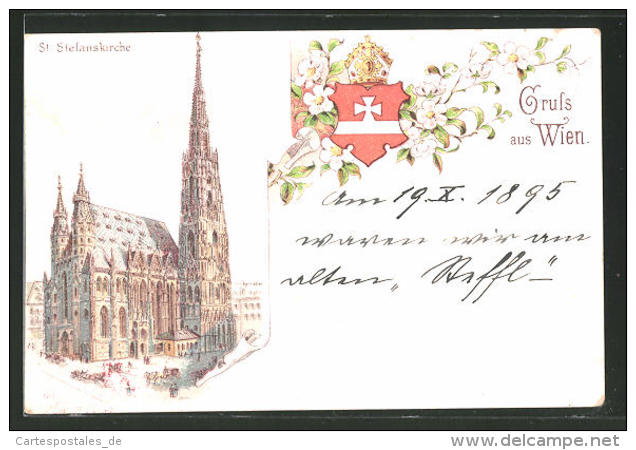 Lithographie Wien, St. Stephanskirche, Wappen - Autres & Non Classés