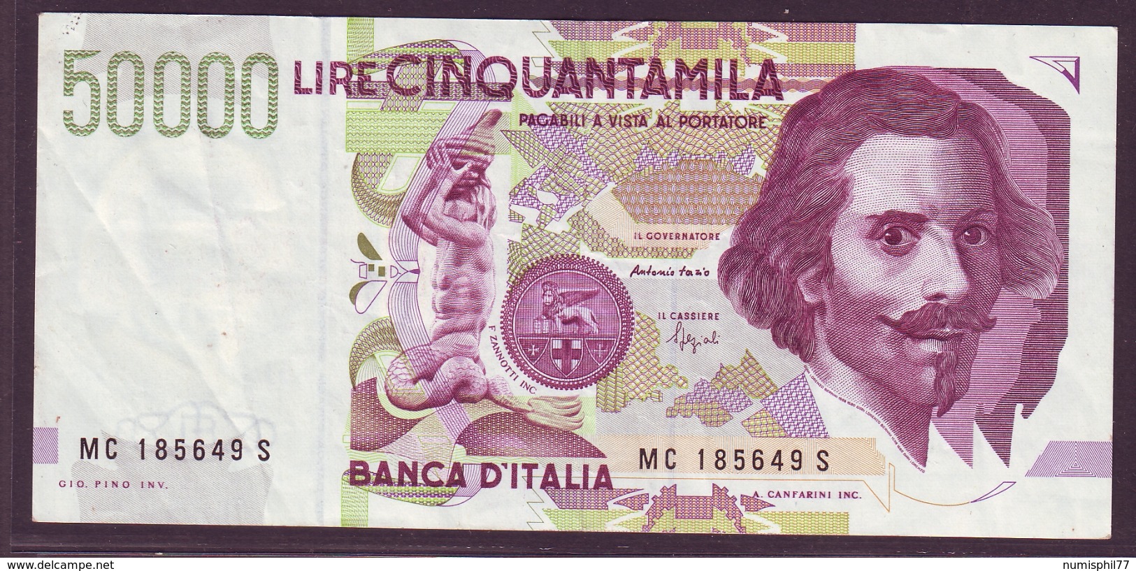 ITALIE - 50 000 LIRES G. L. Bernini - 27/05/1992 - Andere & Zonder Classificatie