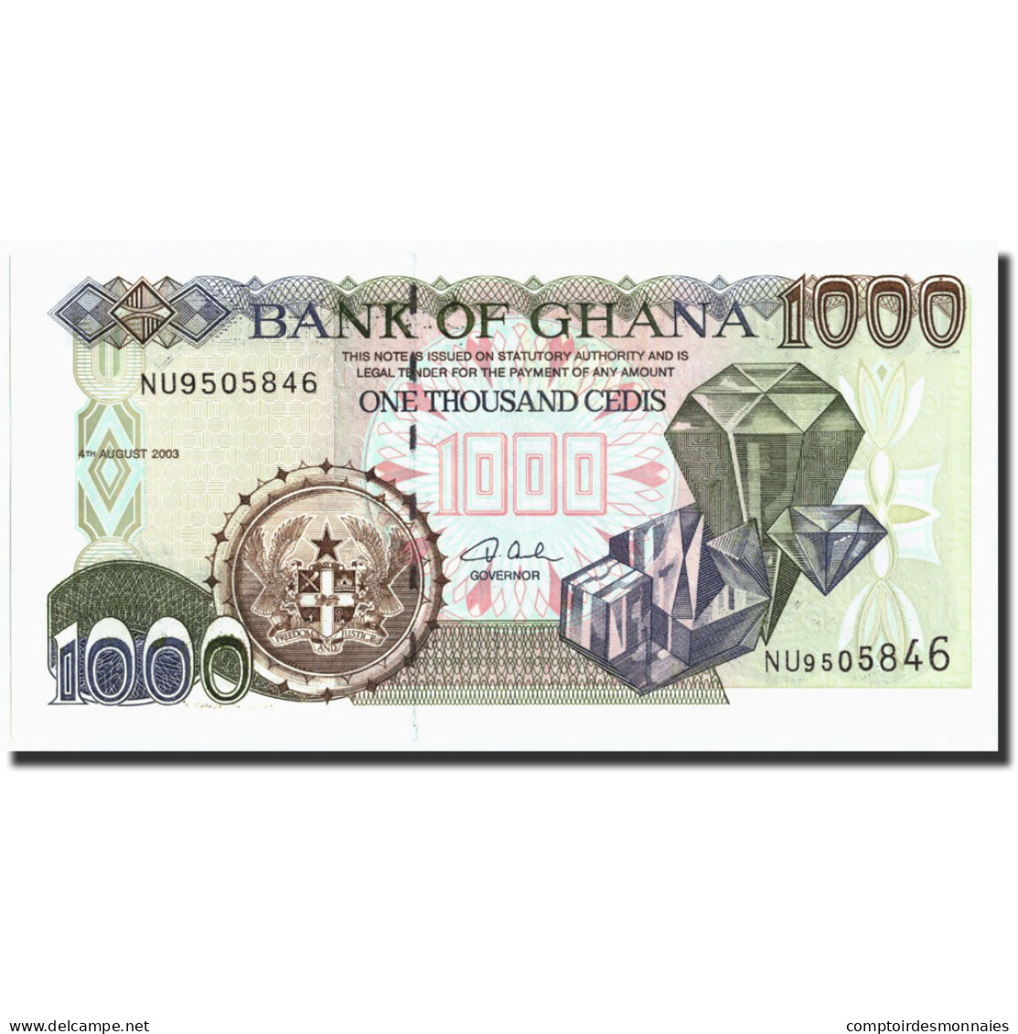 Billet, Ghana, 1000 Cedis, 2003, 2003-08-04, KM:32i, SPL+ - Ghana