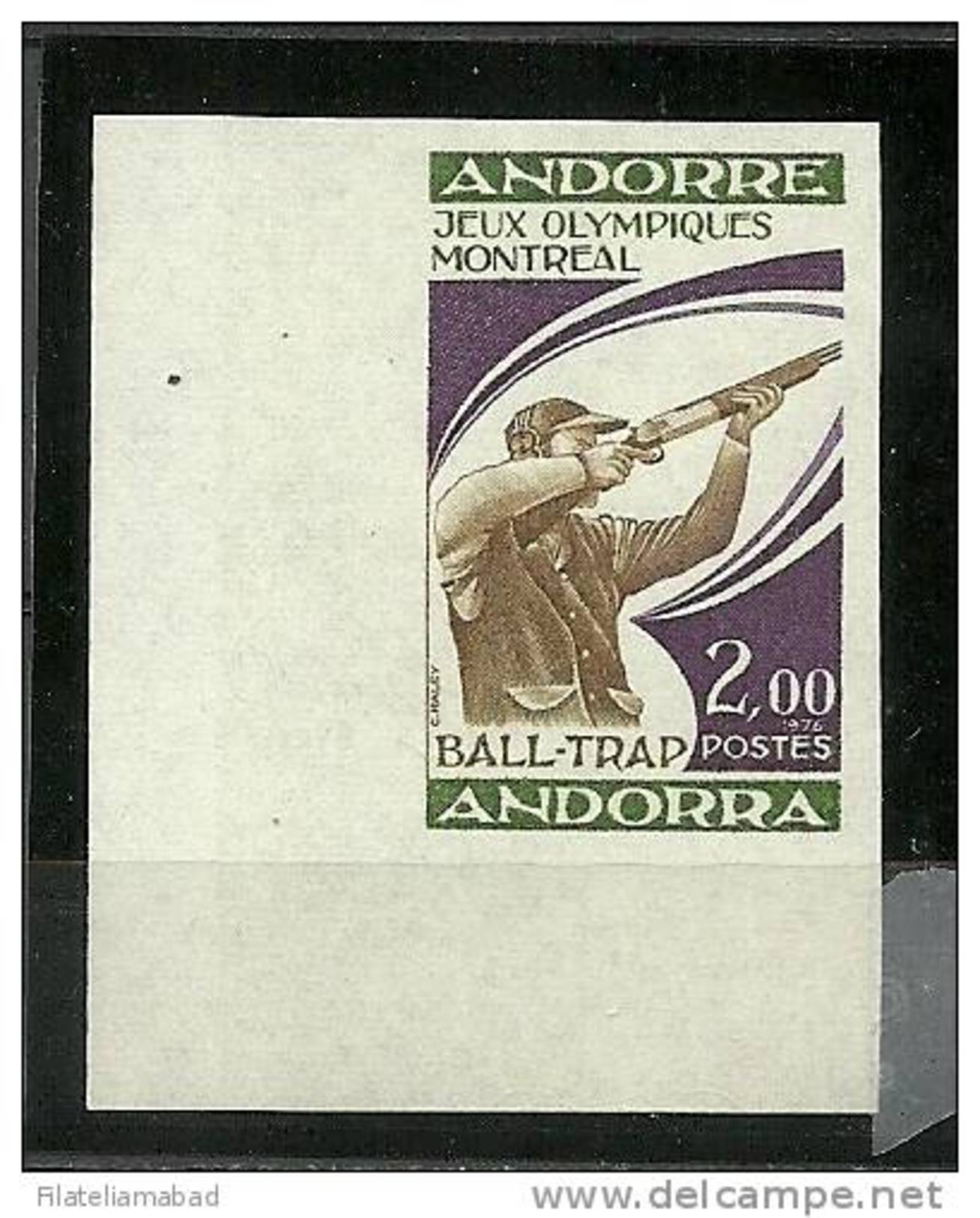 ANDORRA- SELLO SIN DENTAR CORREO FRANCES EMISION MUY LIMITADA M.ABAD. Nº 256 - Andere & Zonder Classificatie