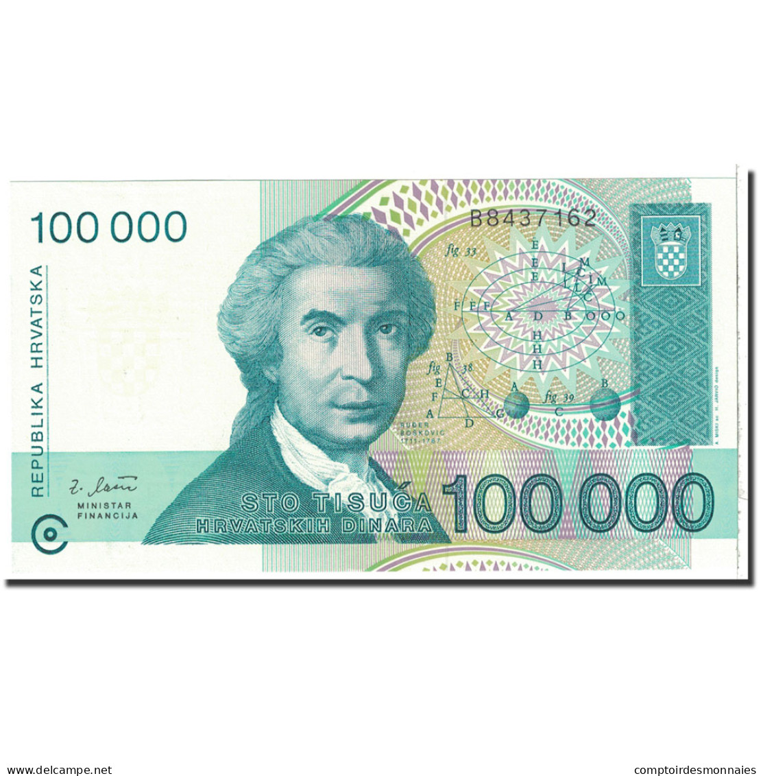 Billet, Croatie, 100,000 Dinara, 1993, 1993-05-30, KM:27A, NEUF - Croatie
