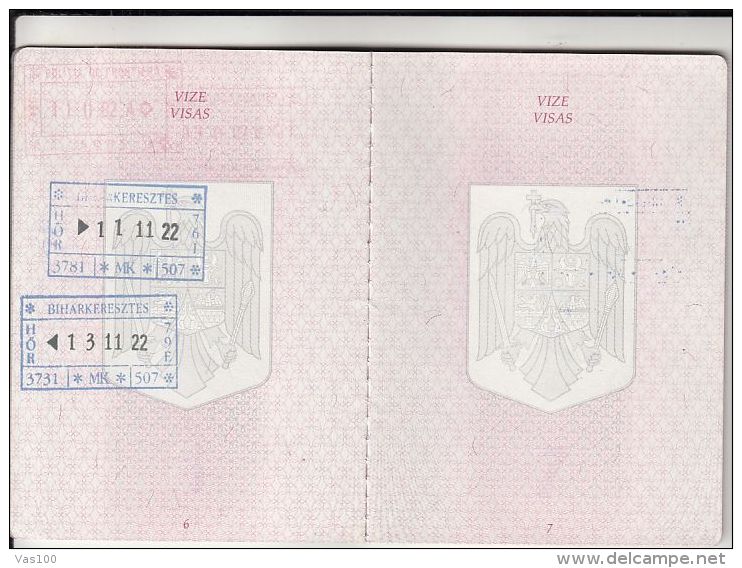 PASSPORT, PHOTO ID, CUSTOMS STAMPS, 1999, ROMANIA - Documenti Storici