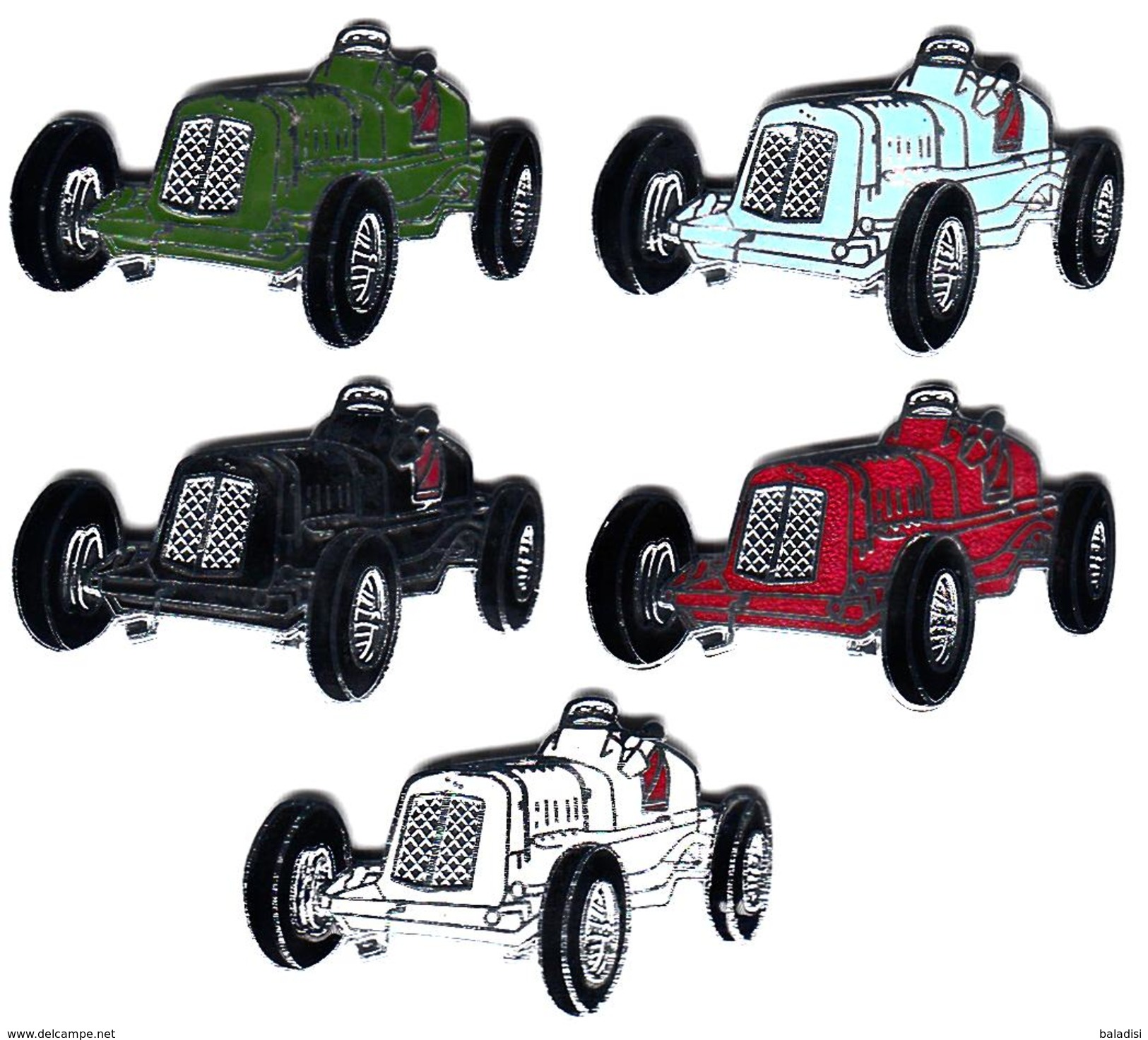 Pins TRES ANCIENNE SERIE DE 5 PIN´S VOITURE DE COURSE, EN EMAIL GRAND FEU - Other & Unclassified