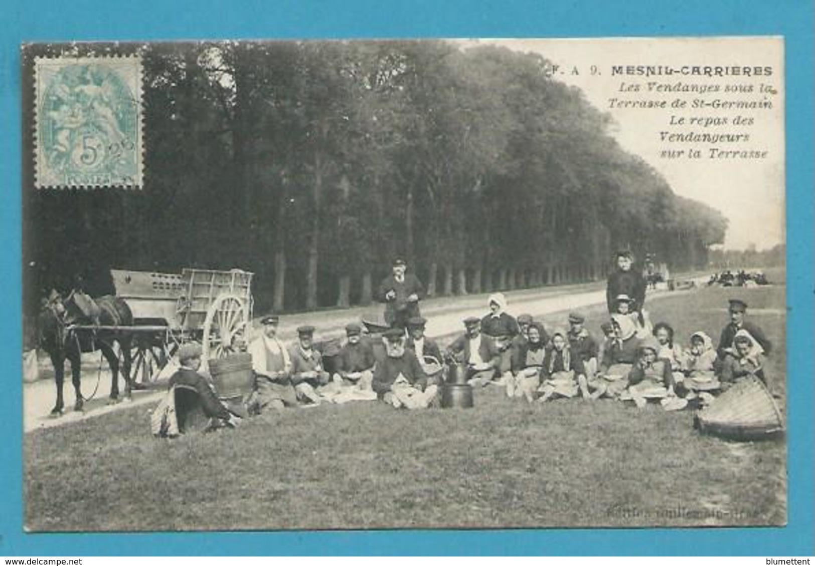 CPA Repas Des Vendangeurs - Vendanges Sous La Terrasse De St-Germain - MESNIL-CARRIERES 78 - Other & Unclassified