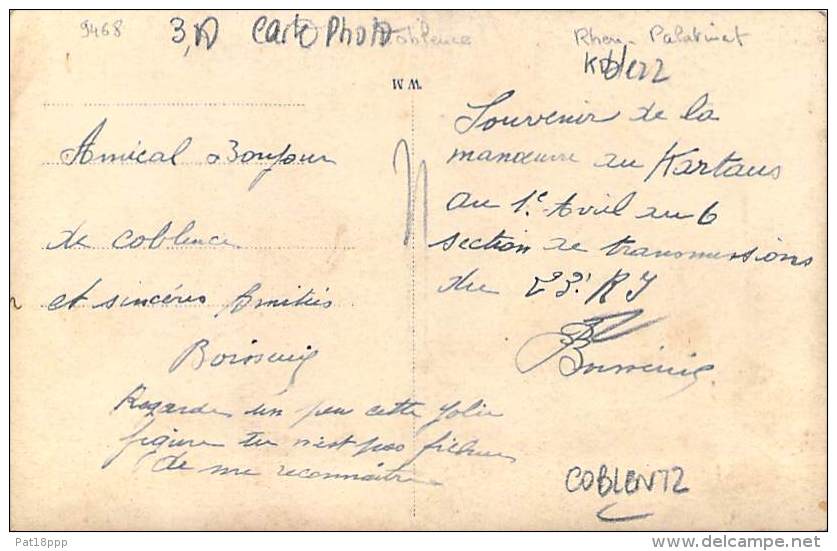 ** Carte Photo ** MILITARIA - Deutschland Allemagne - COBLENTZ : 23 ème Régiment Infanterie ( Photo Grouipe ) - CPA - - Régiments