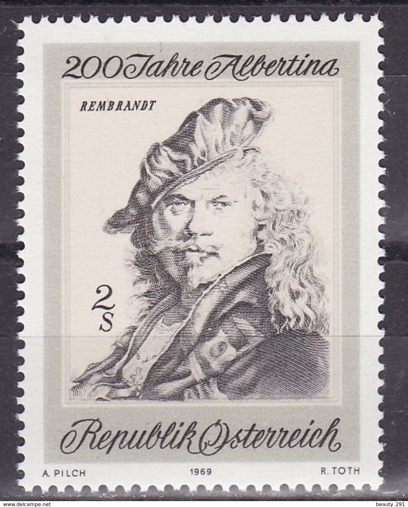 REMBRANDT - AUSTRIA 1969  Mi 1312  MNH** - Rembrandt