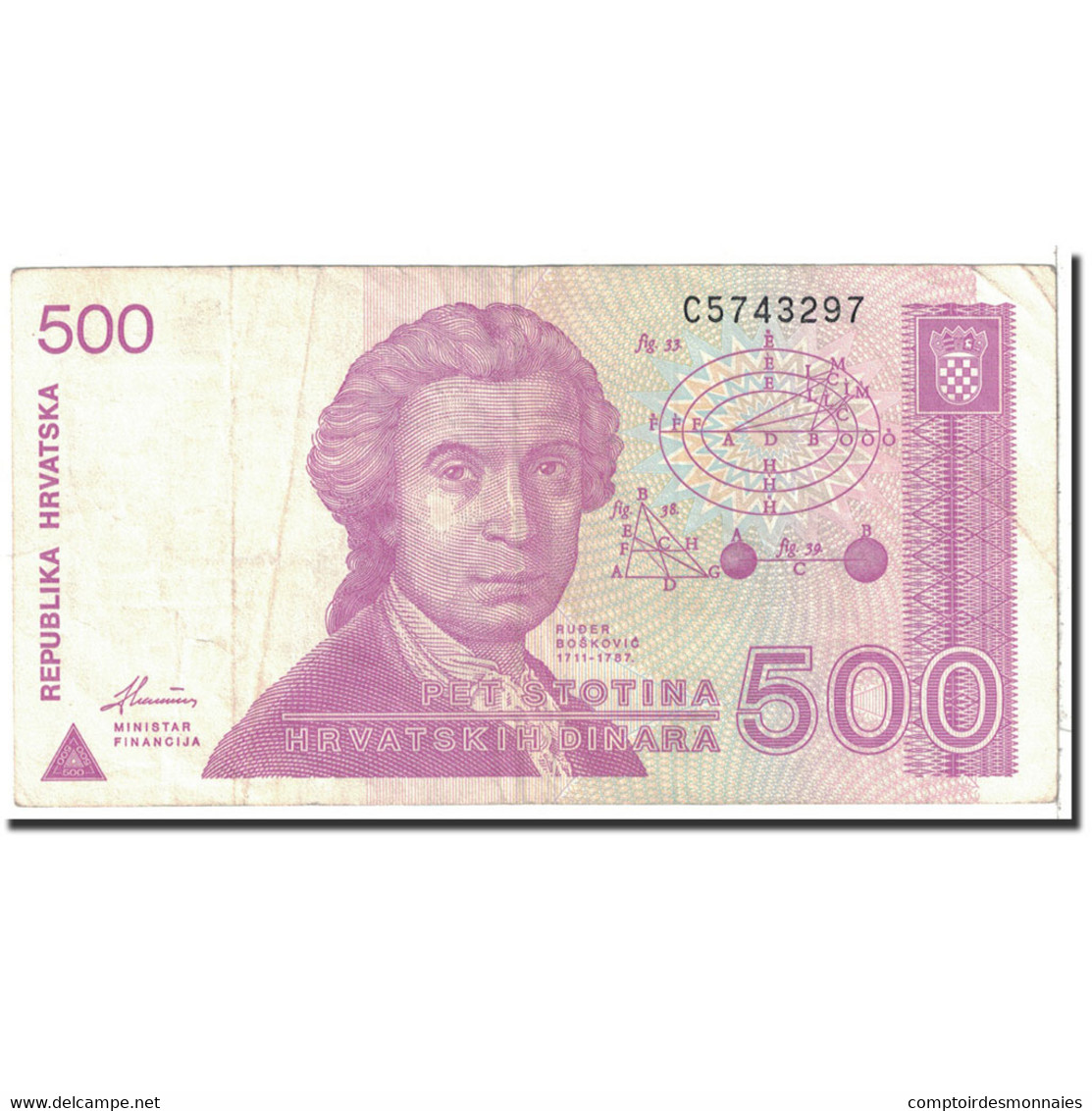 Billet, Croatie, 500 Dinara, 1991, 1991-10-08, KM:21a, TTB - Croatia