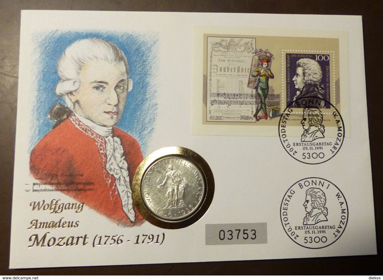 Numisbrief Coin Cover Österreich  Mozart 25 Schilling Silber #numis19 - Autriche