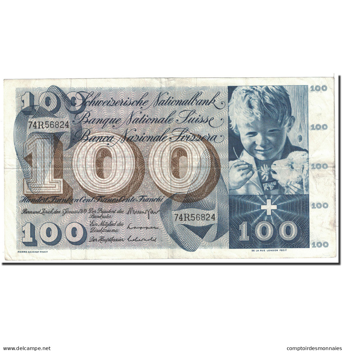 Billet, Suisse, 100 Franken, 1970, 1970-01-05, KM:49l, TTB+ - Schweiz