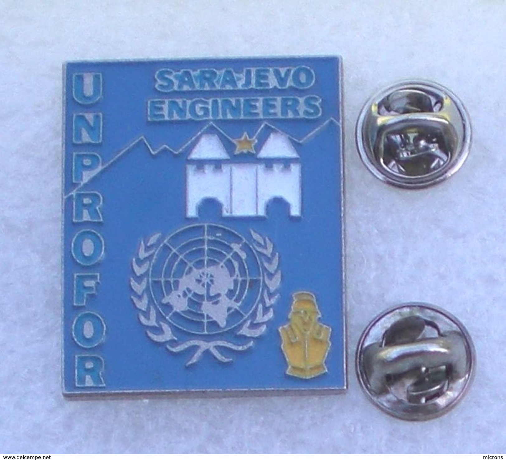 UNPROFOR SARAJEVO ENGINEERS PIN'S DOUBLE ATTACHES       BBBB  088 - Militaria