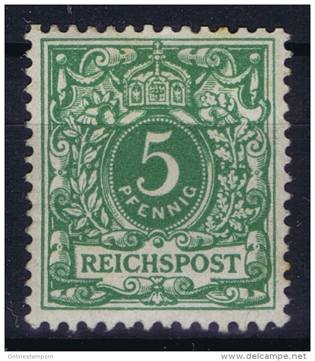 Deutsche Reich: Mi Nr 46B  Gelbgrün MH/* Falz/ Charniere 1890 - Nuevos