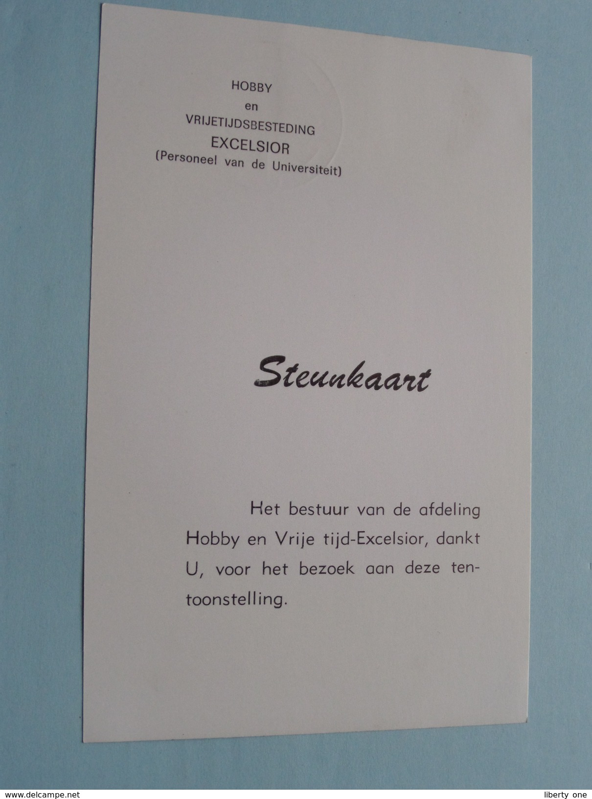 HOBBY En VRIJETIJDSBESTEDING EXCELSIOR Personeel V/d UNIVERSITEIT ( Zie Foto ) LEUVEN 14-9-1969  ! - 1961-1970