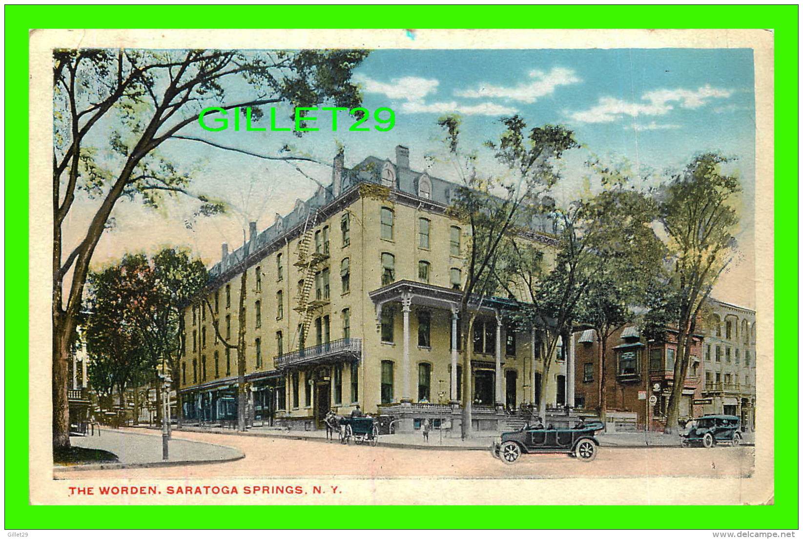 SARATOGA SPRINGS, NY - THE WORDEN - ANIMATED -  TRAVEL IN 1930 -  ROBSON &amp; ADEE - - Saratoga Springs