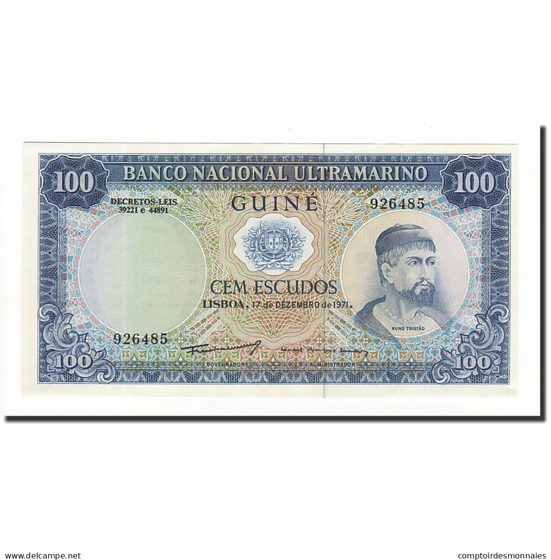 Billet, Portuguese Guinea, 100 Escudos, 1971, 1971-12-17, KM:45a, NEUF - Guinea
