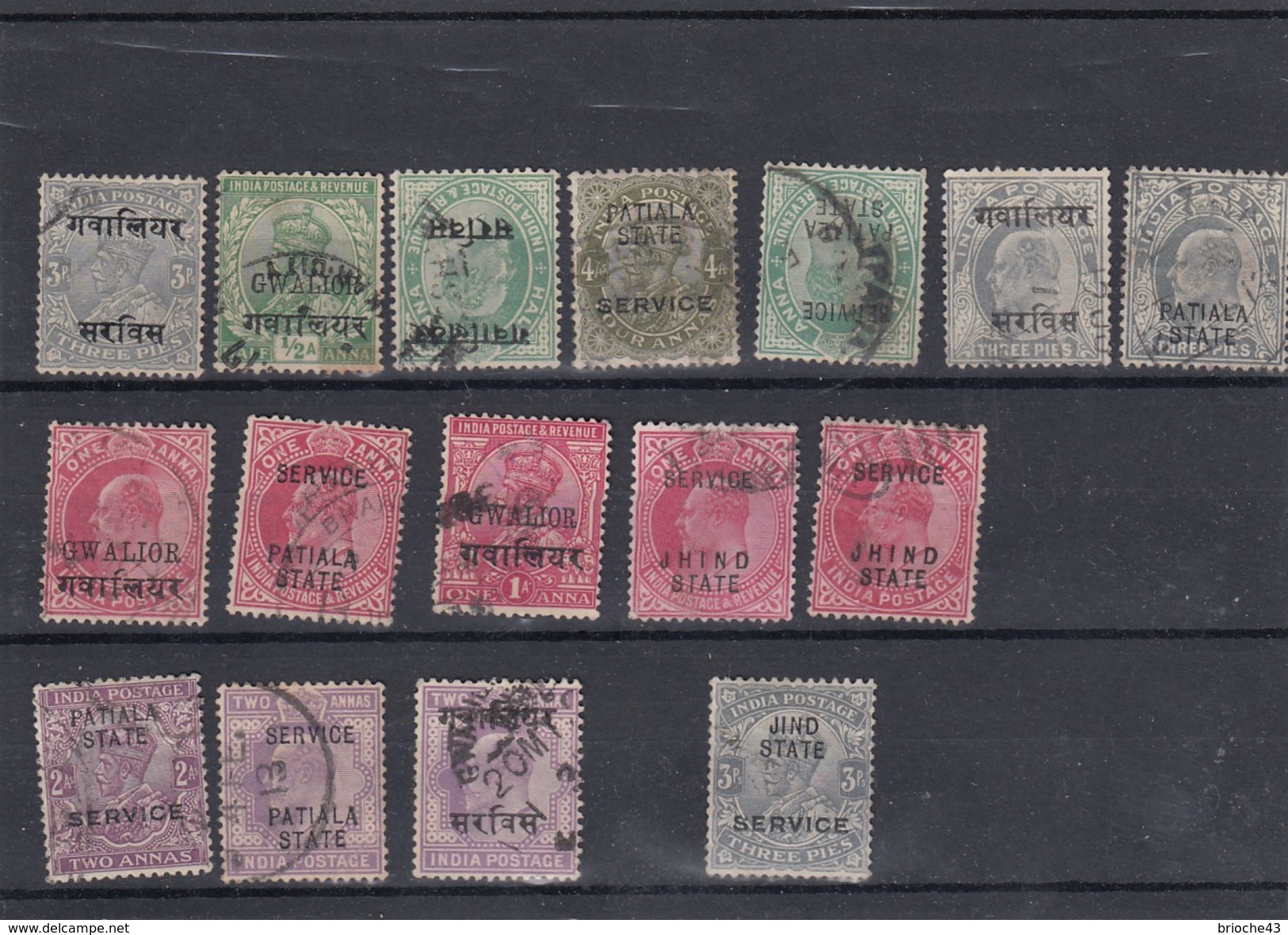 LOT DE TIMBRES DES ETATS PRINCIERS DE L'INDE - PATIALA - JHIND - GVALIOR ... / R169 - Other & Unclassified