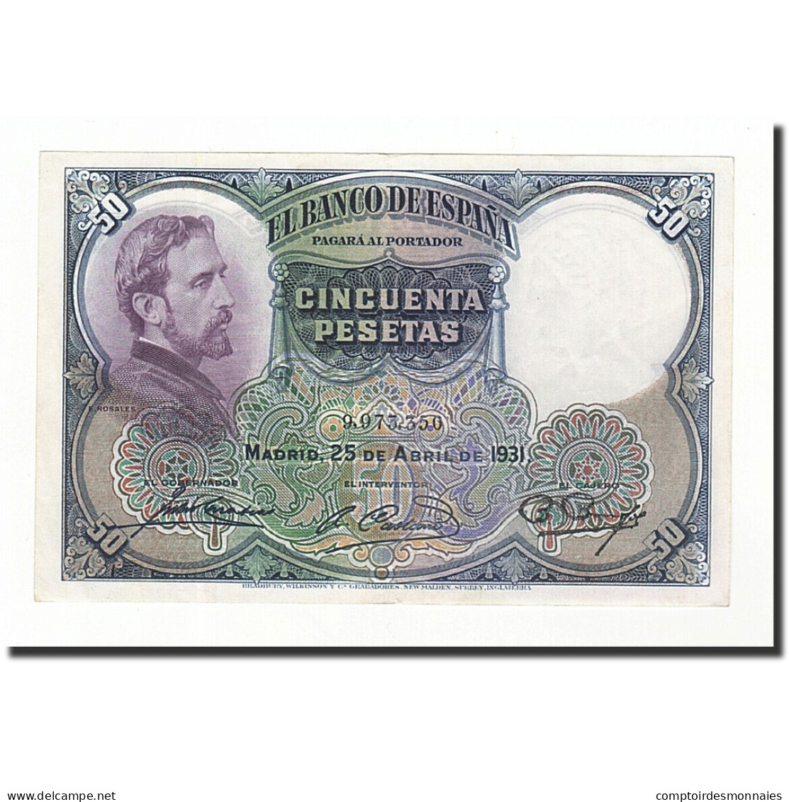 Billet, Espagne, 50 Pesetas, 1931, 1931-04-25, KM:82, SUP - 50 Pesetas